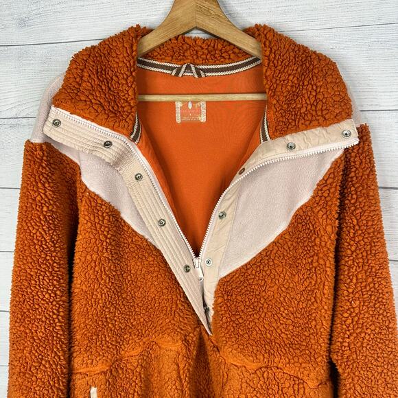 Free People Movement size Small Fall to Rise Quarter Zip Sherpa Fleece Pullover - Picture 4 of 12